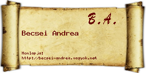 Becsei Andrea névjegykártya